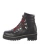 The Kooples Leather Chain-Link Accents Combat Boots