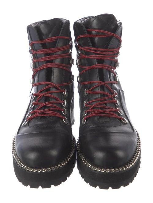 The Kooples Leather Chain-Link Accents Combat Boots