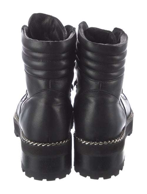 The Kooples Leather Chain-Link Accents Combat Boots