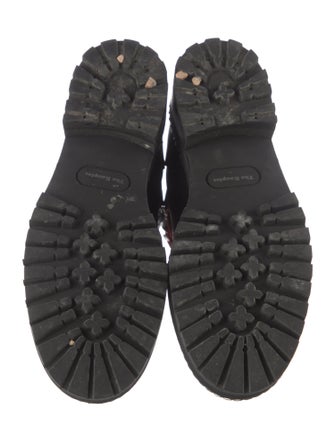 The Kooples Leather Chain-Link Accents Combat Boots