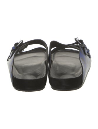 The Kooples Leather Animal Print Slides