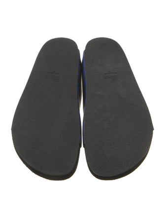 The Kooples Leather Animal Print Slides