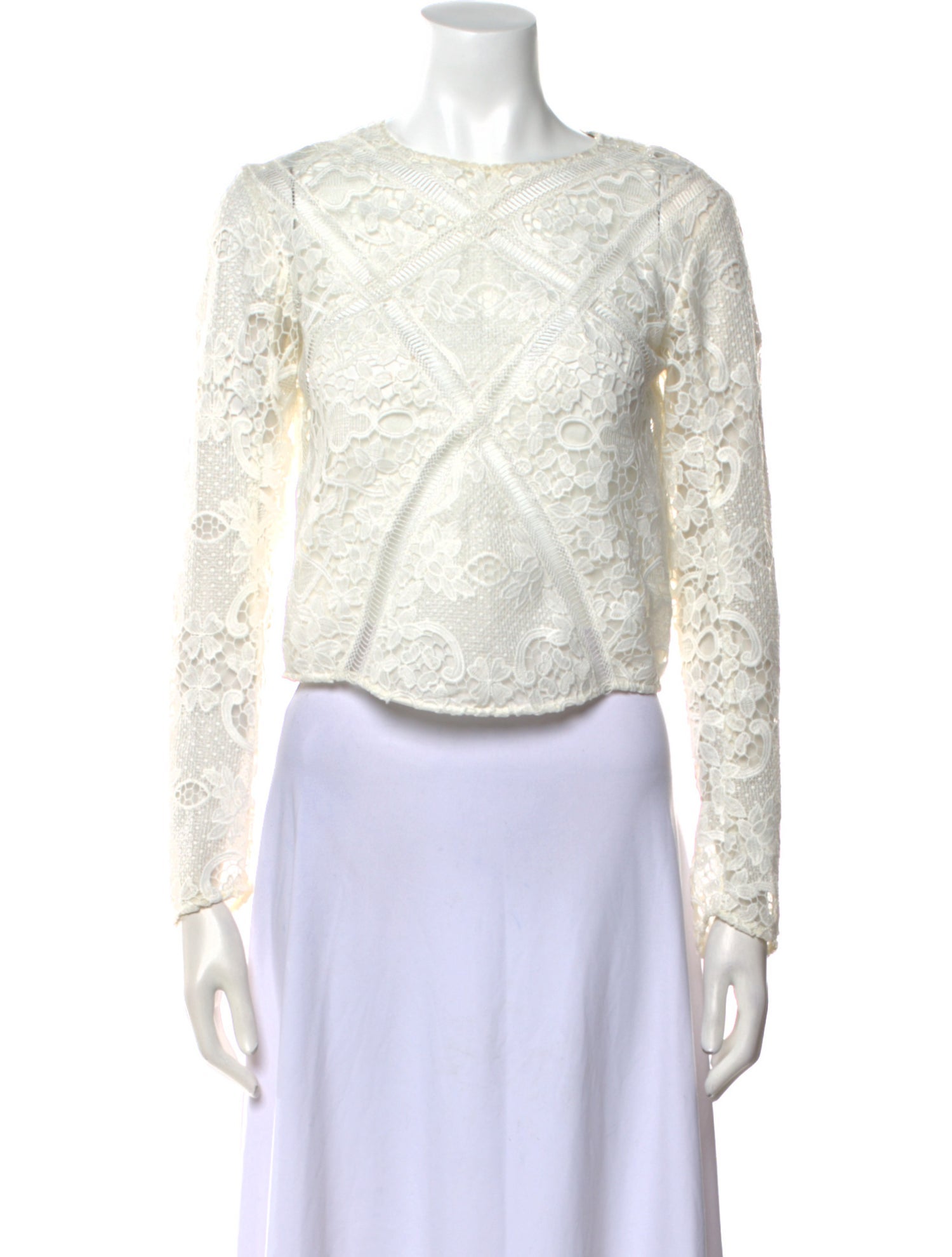 The Kooples Bateau Neckline Long Sleeve Crop Top