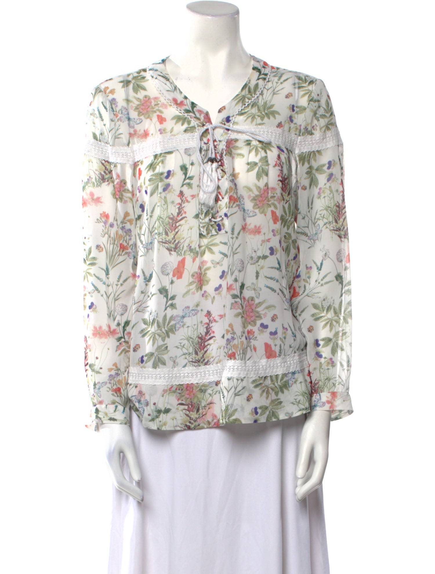 The Kooples Floral Print Crew Neck Sweater