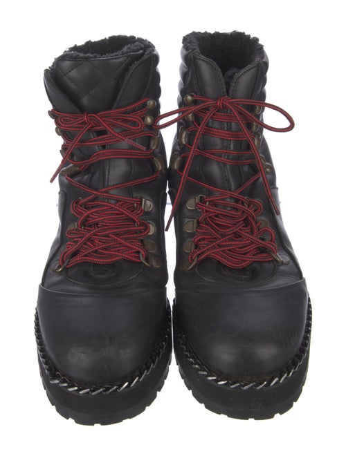 The Kooples Leather Chain-Link Accents Combat Boots
