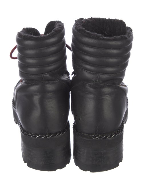 The Kooples Leather Chain-Link Accents Combat Boots