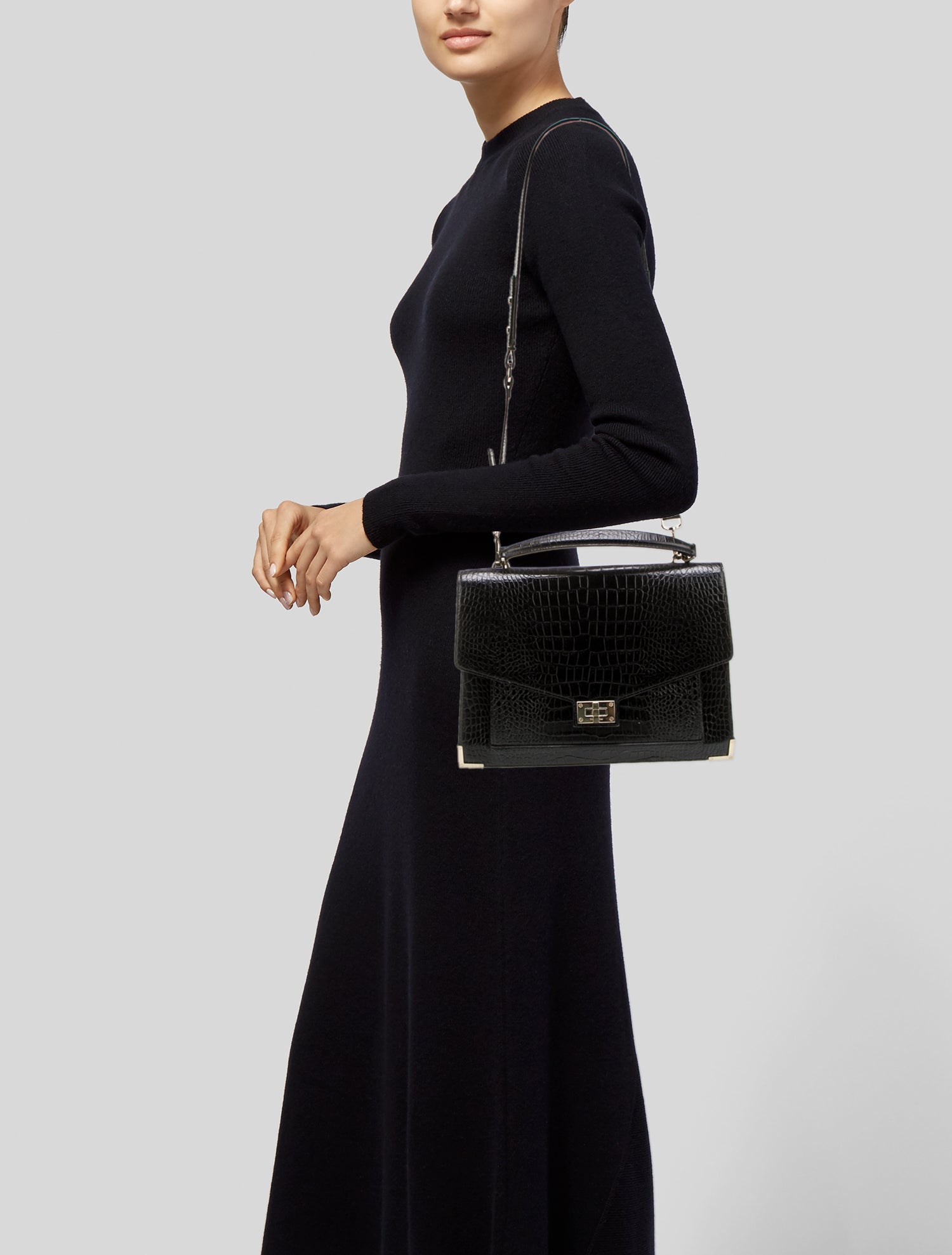 The Kooples Embossed Leather Top Handle Bag