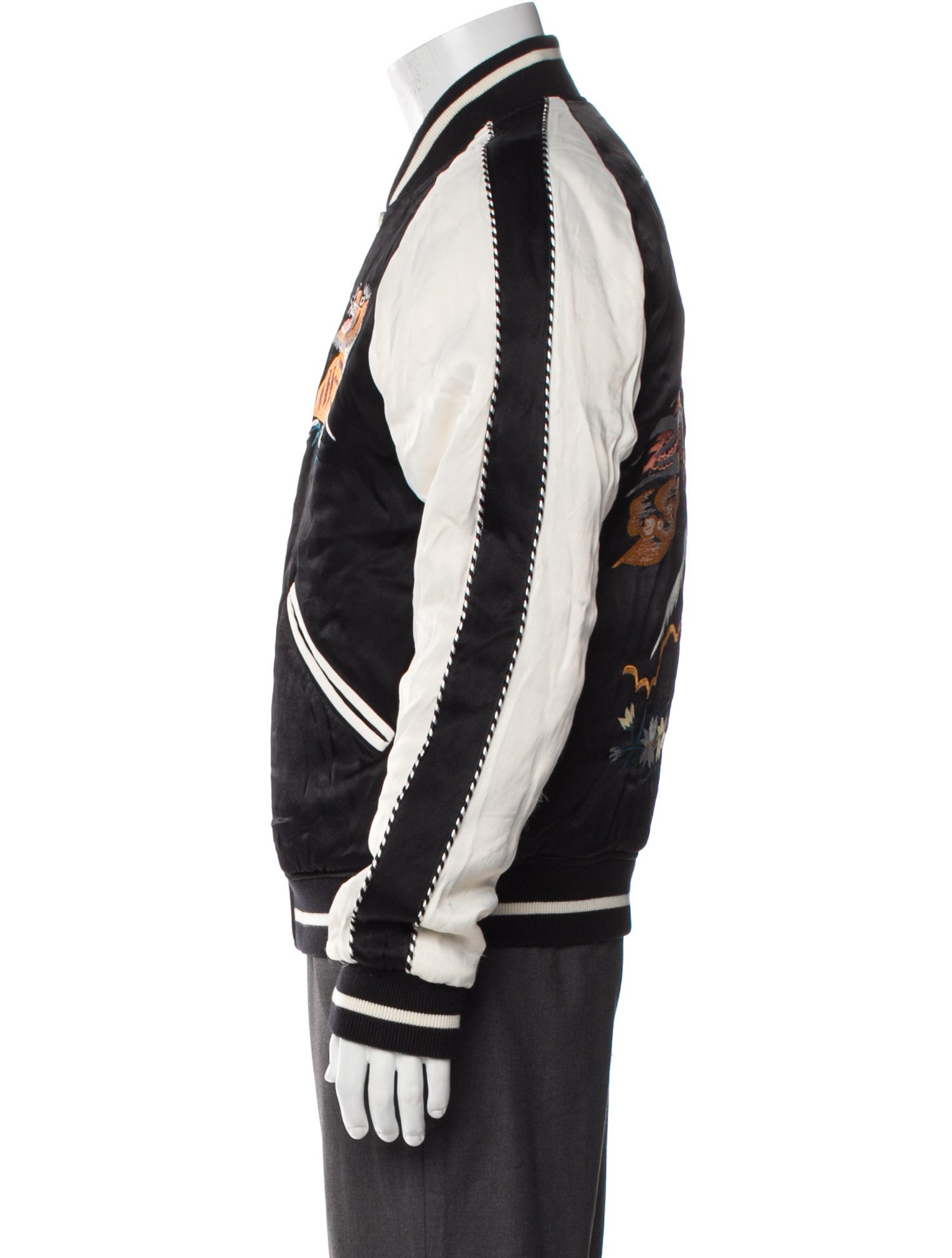 The Kooples Striped Bomber Jacket