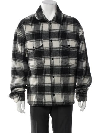 The Kooples Wool Plaid Print Trucker Jacket