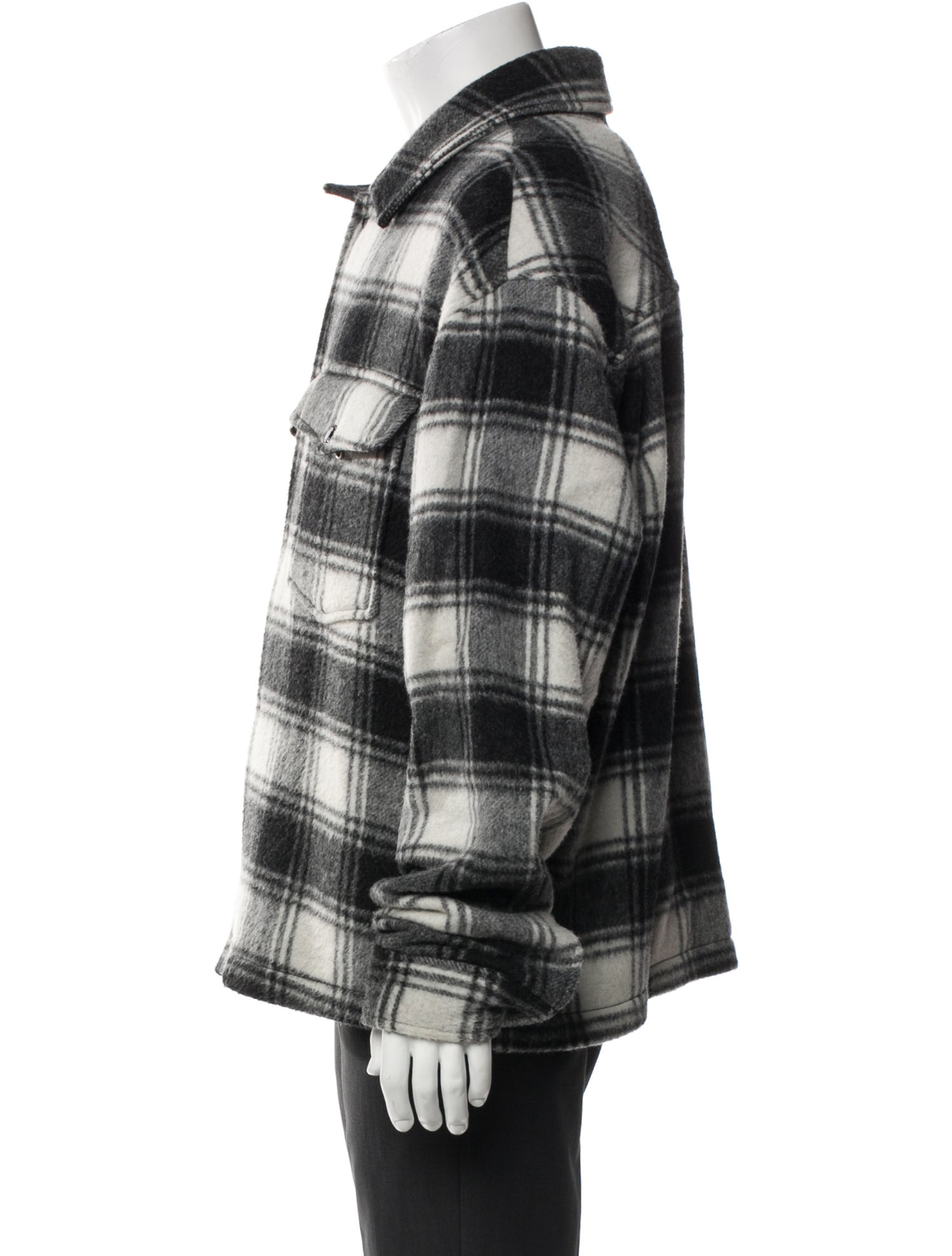 The Kooples Wool Plaid Print Trucker Jacket
