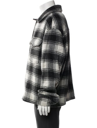 The Kooples Wool Plaid Print Trucker Jacket