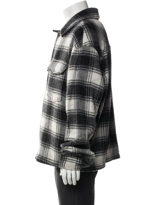 The Kooples Wool Plaid Print Trucker Jacket