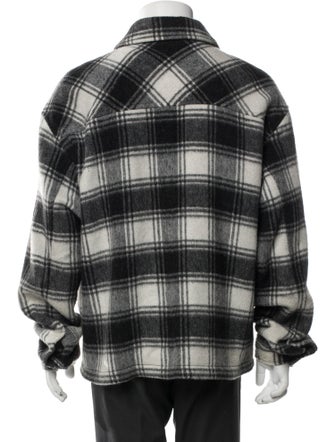 The Kooples Wool Plaid Print Trucker Jacket