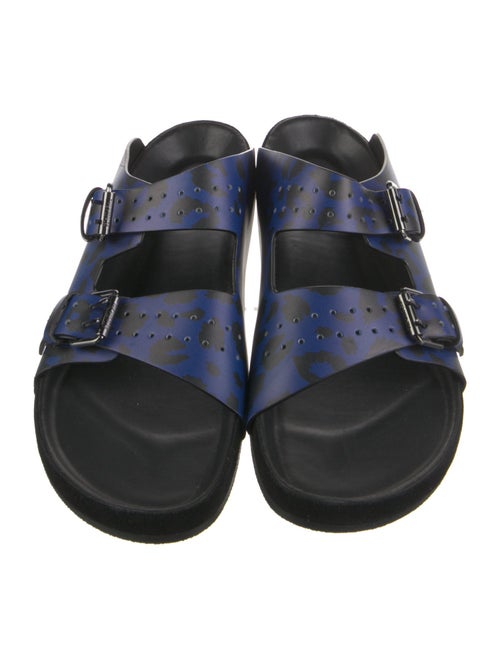 The Kooples Leather Animal Print Slides