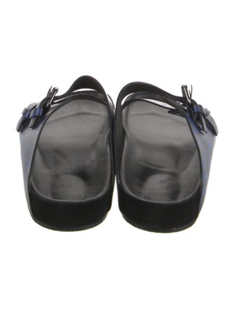 The Kooples Leather Animal Print Slides