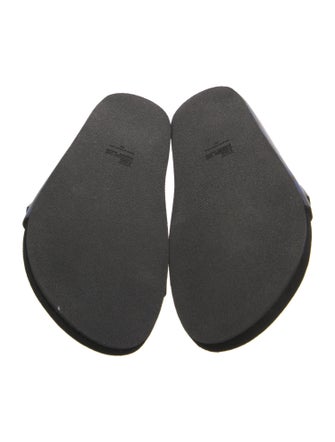 The Kooples Leather Animal Print Slides