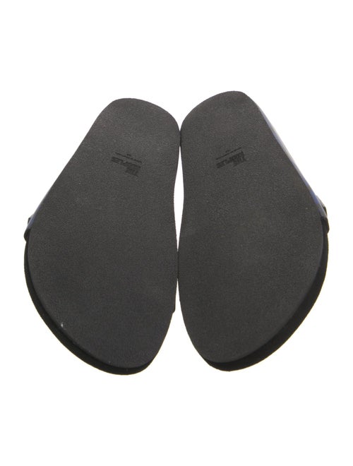 The Kooples Leather Animal Print Slides