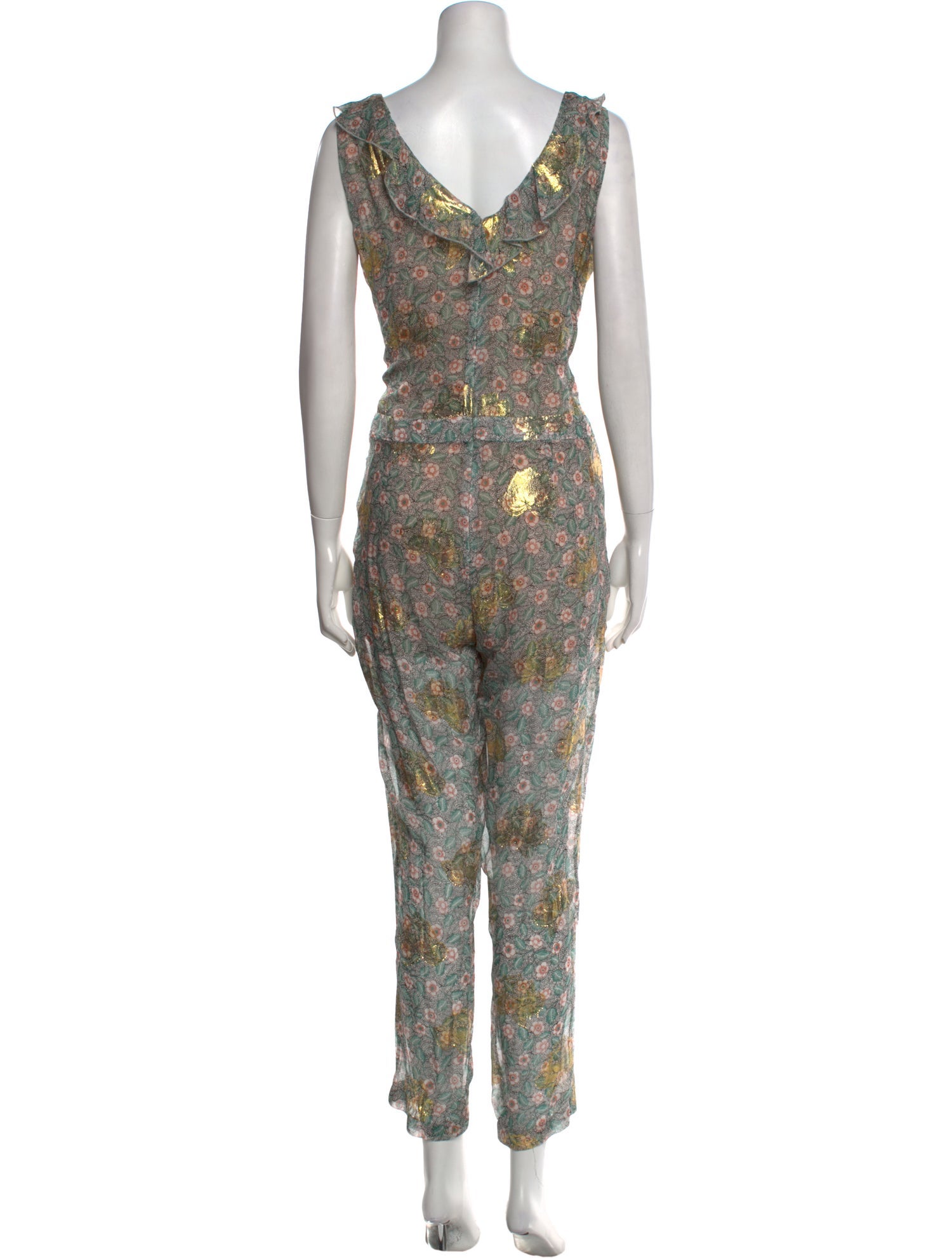 The Kooples Silk Floral Print Jumpsuit