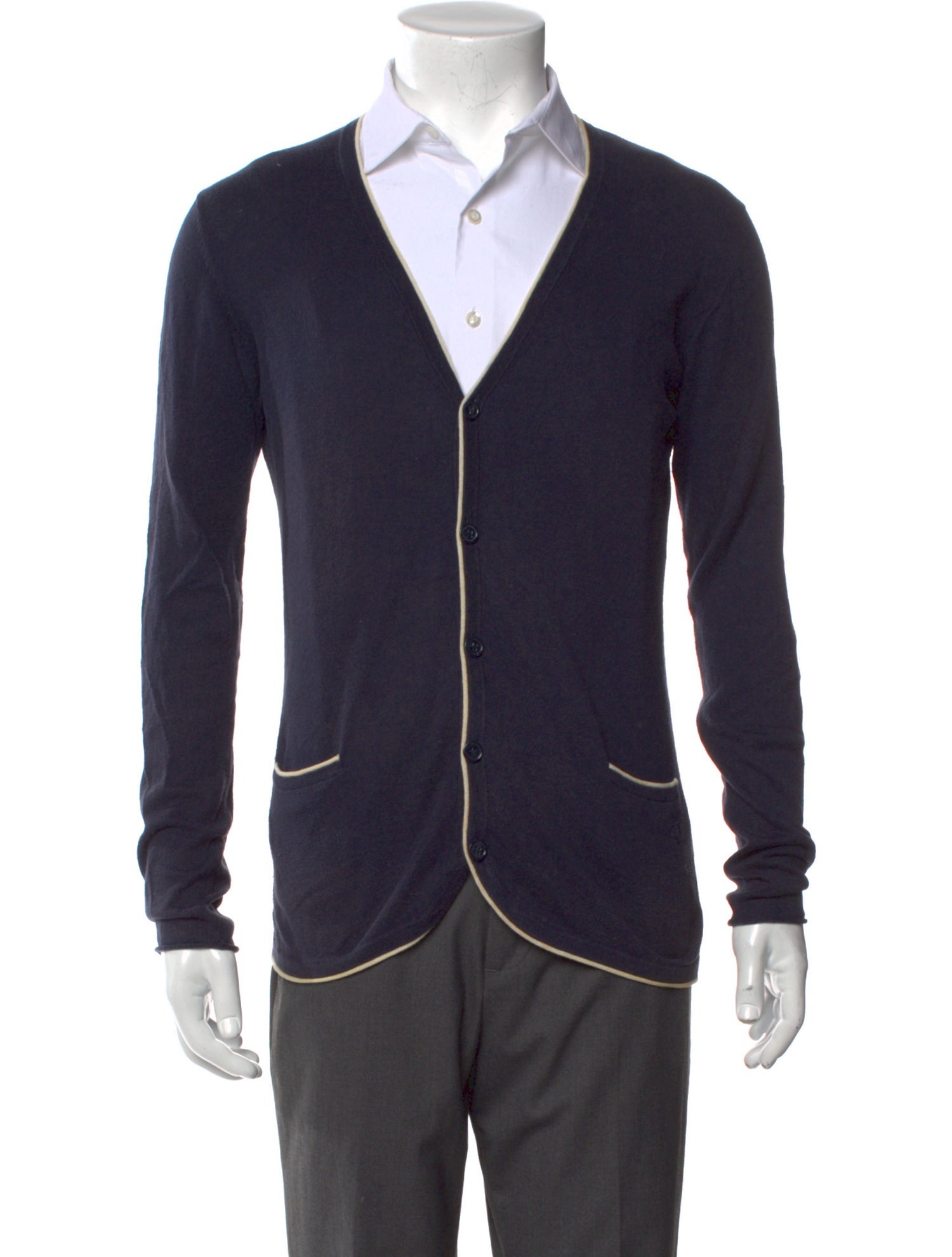 The Kooples Striped V-Neck Cardigan