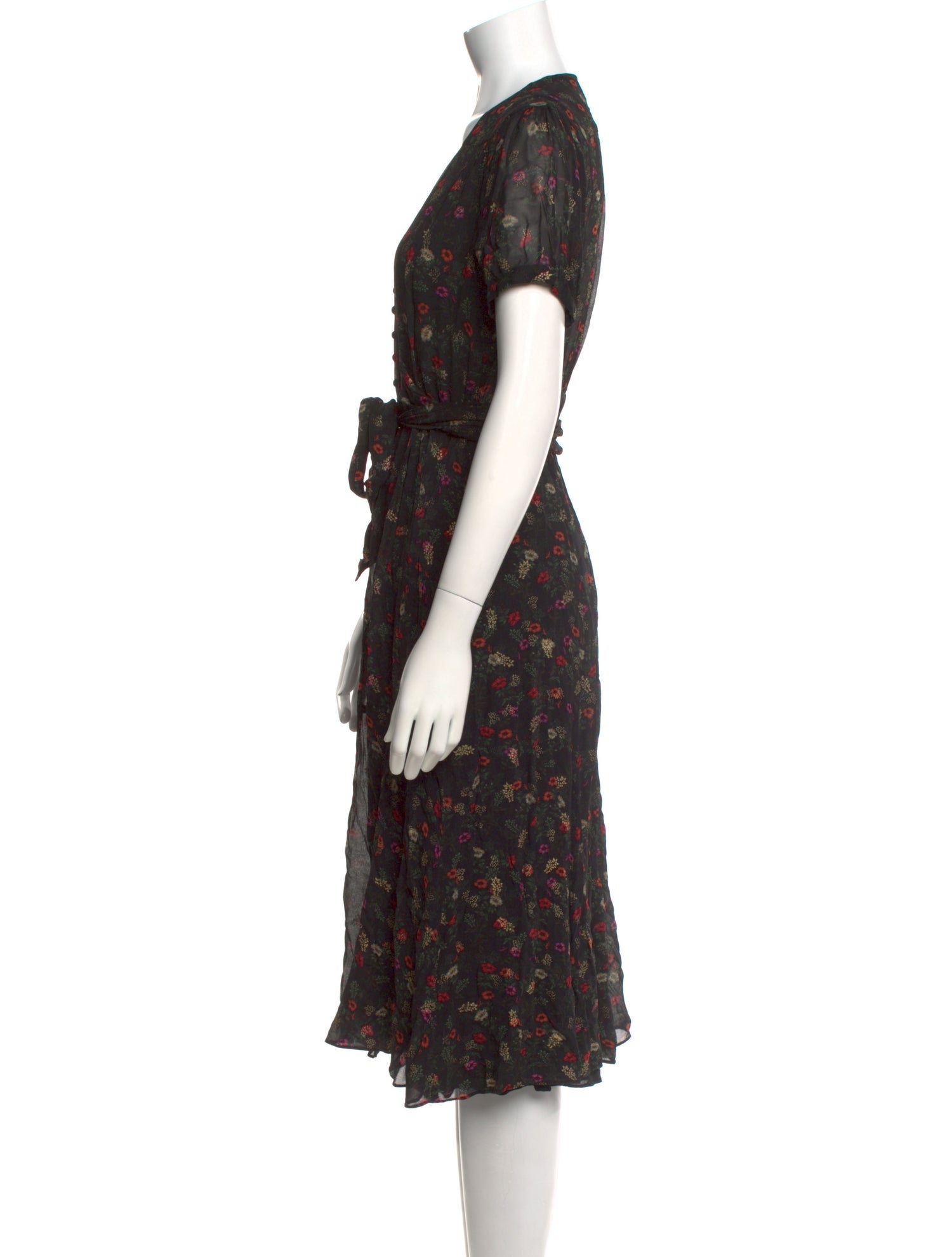 The Kooples Floral Print Midi Length Dress