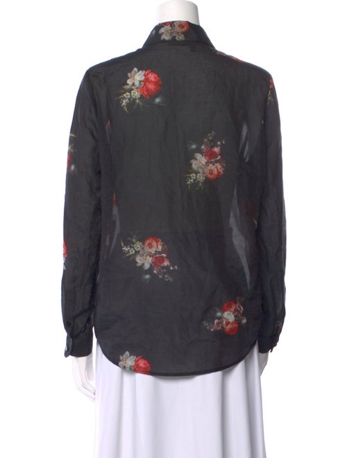 The Kooples Floral Print Long Sleeve Button-Up Top