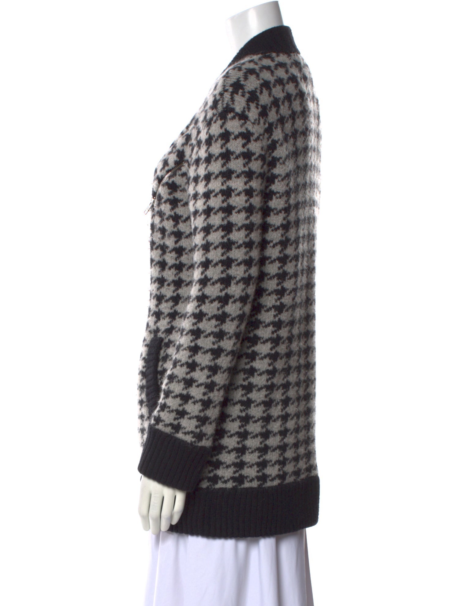 The Kooples Houndstooth Print V-Neck Sweater