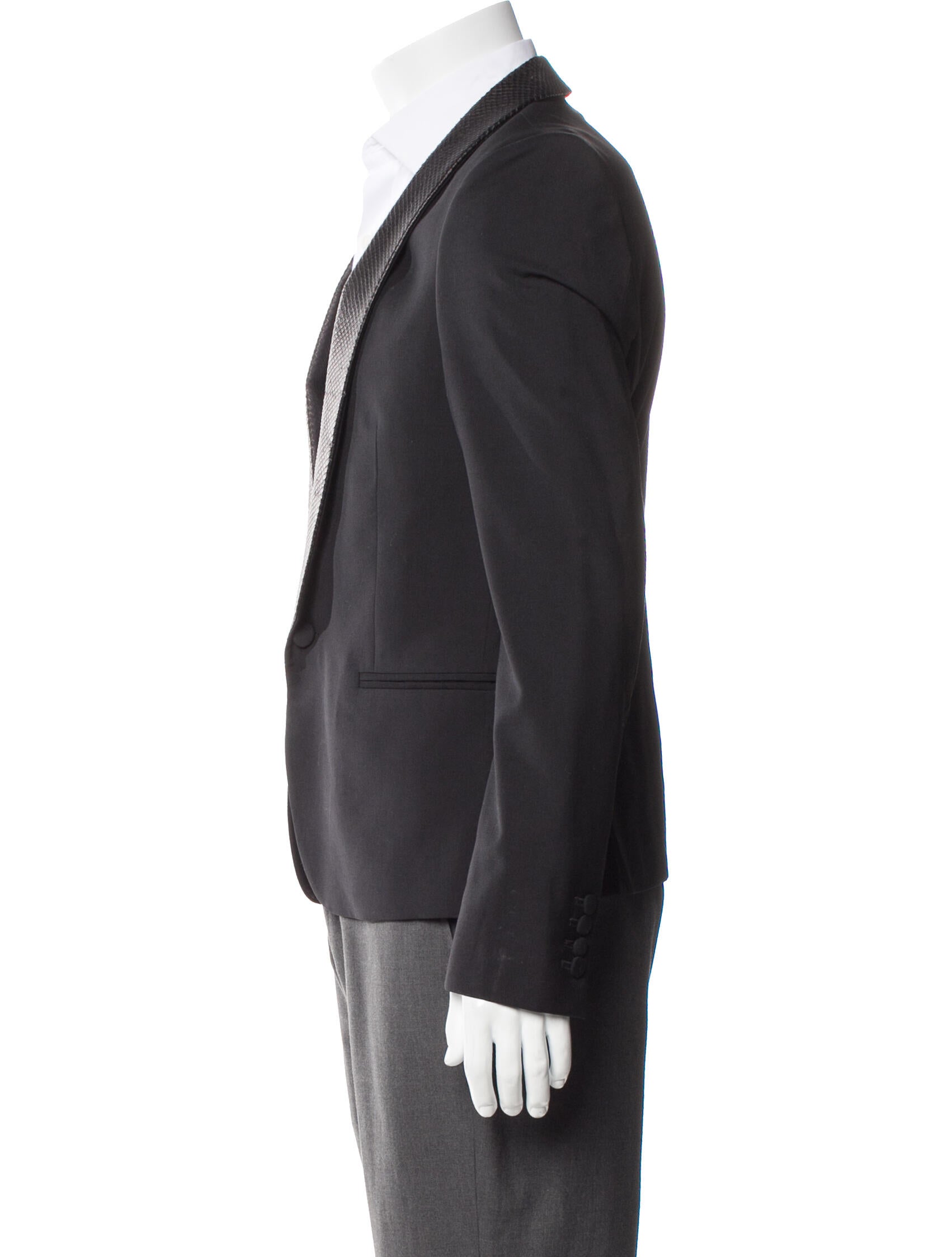 The Kooples Wool Leather Trim Embellishment Blazer