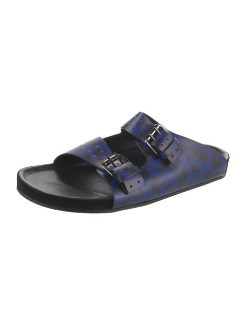 The Kooples Leather Printed Slides