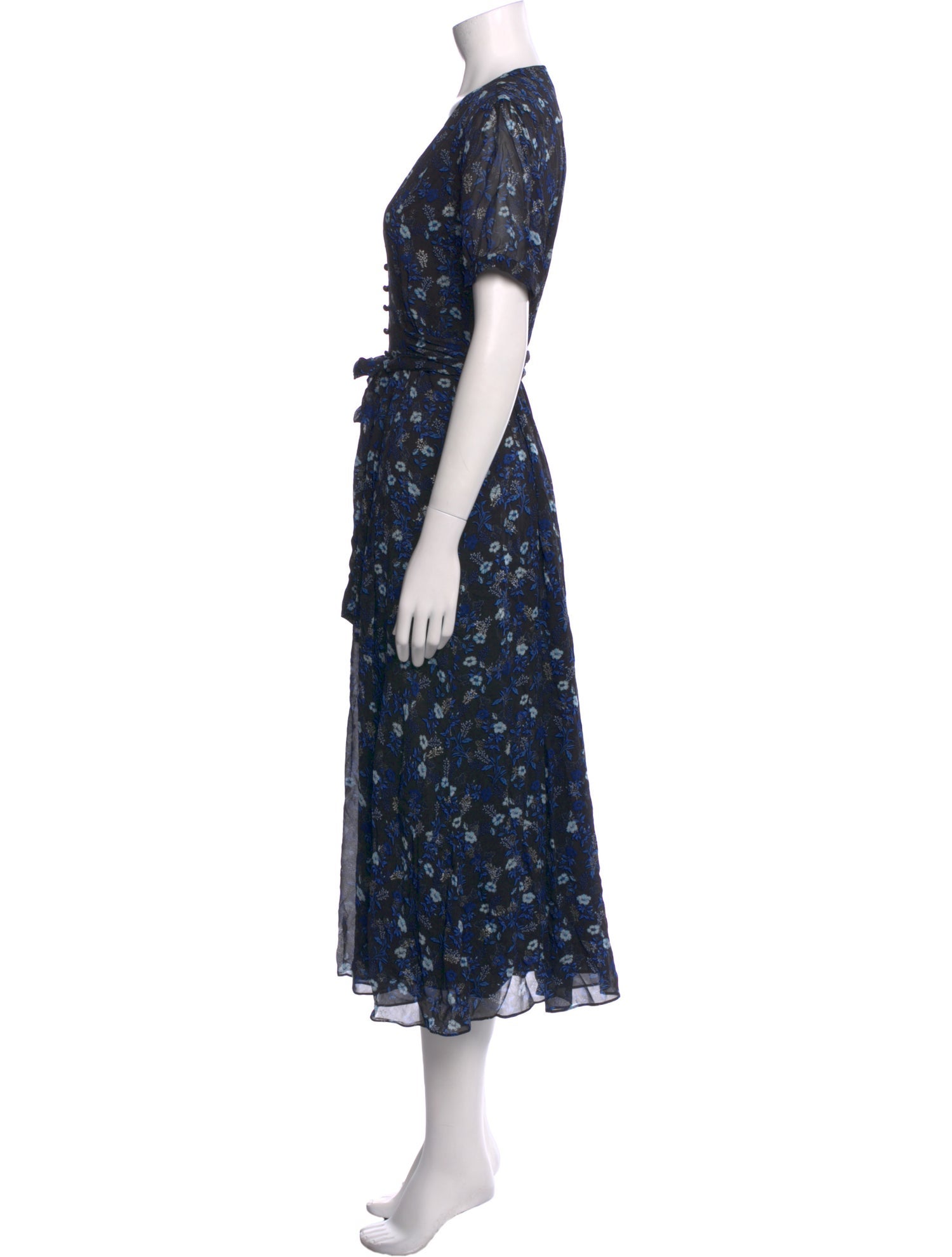 The Kooples Floral Print Midi Length Dress