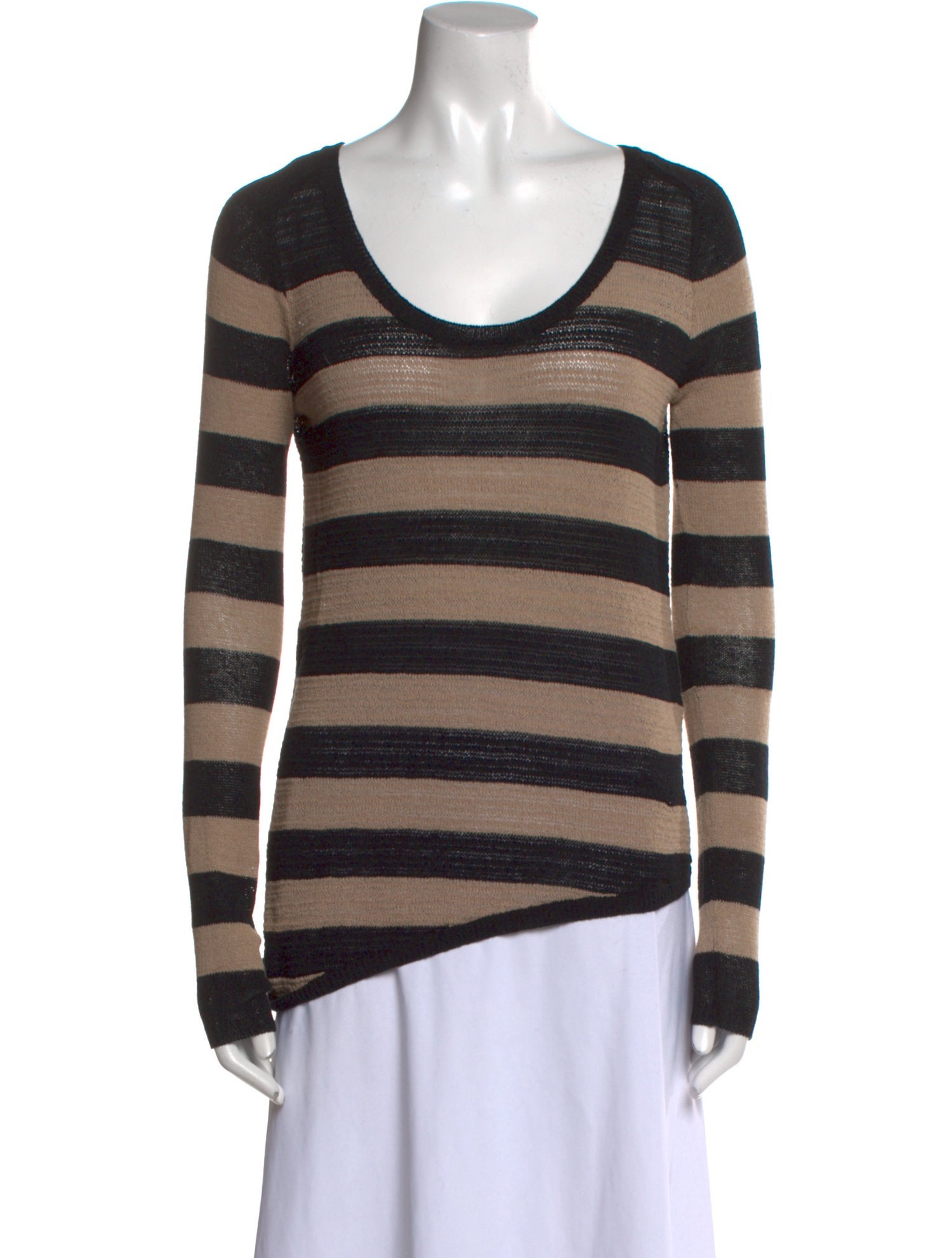 The Kooples Striped Scoop Neck Sweater