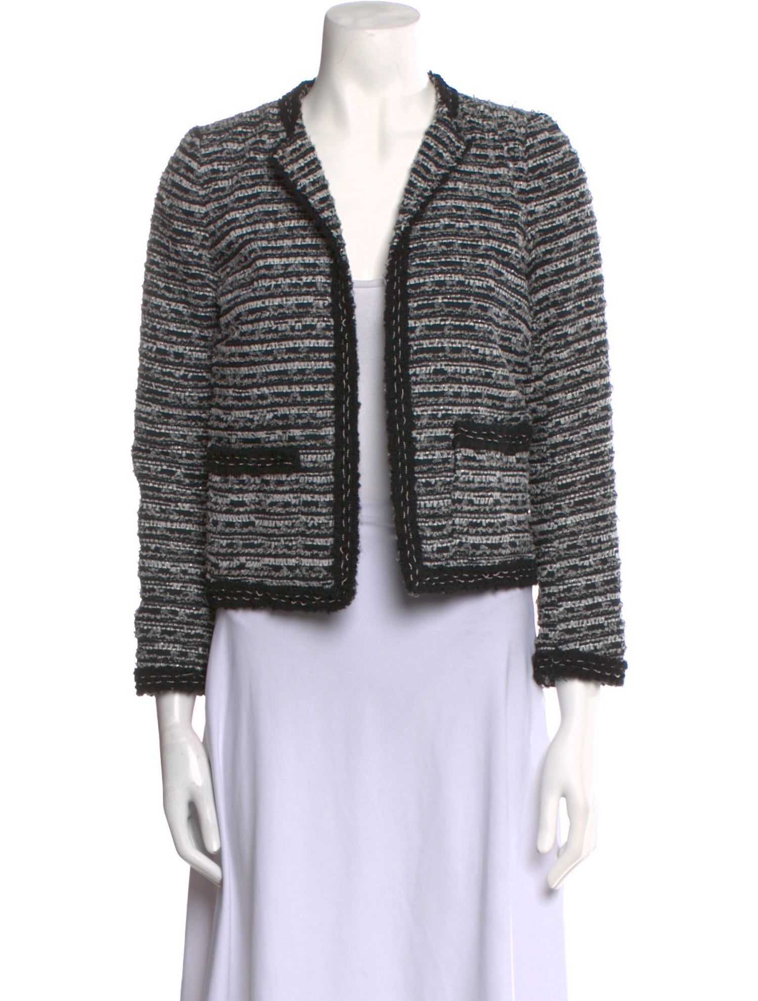 The Kooples Striped Open Front Sweater