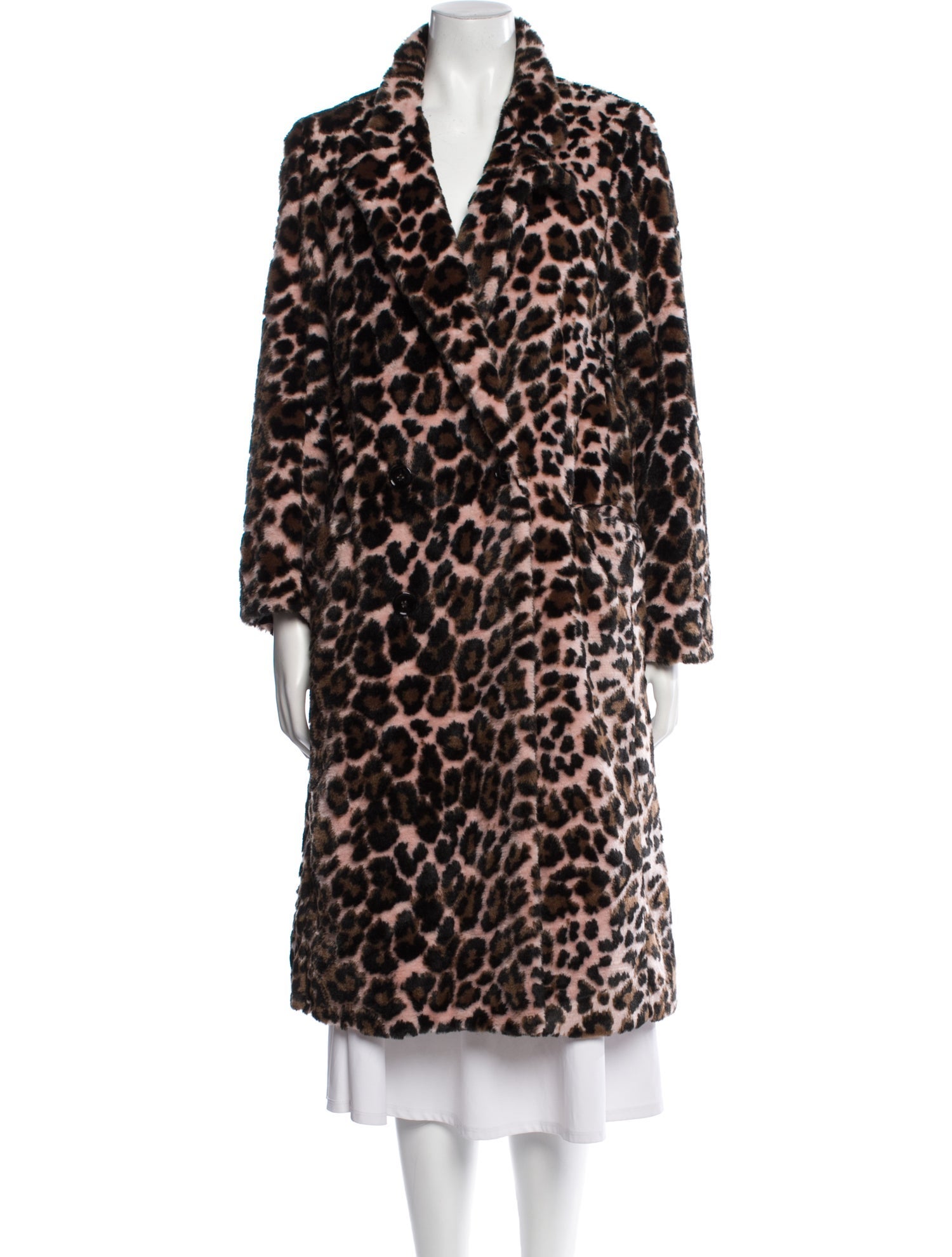 The Kooples Faux Fur Animal Print Faux Fur Coat