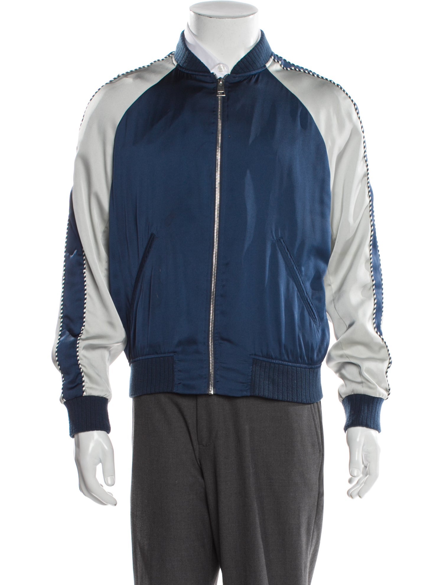 The Kooples Colorblock Pattern Bomber Jacket