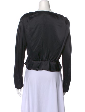 The Kooples Silk V-Neck Crop Top