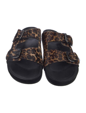 The Kooples Ponyhair Animal Print Slides
