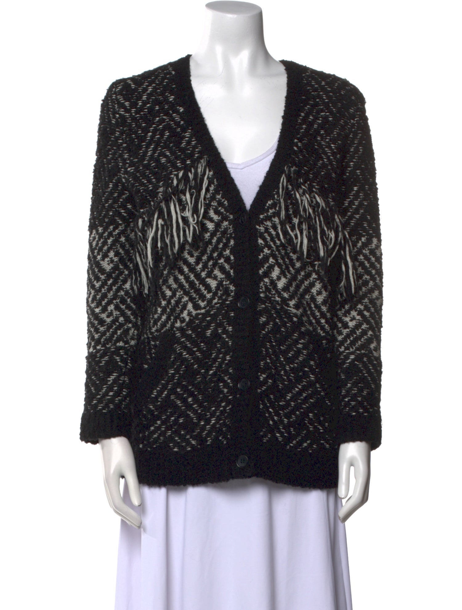 The Kooples Printed V-Neck Sweater