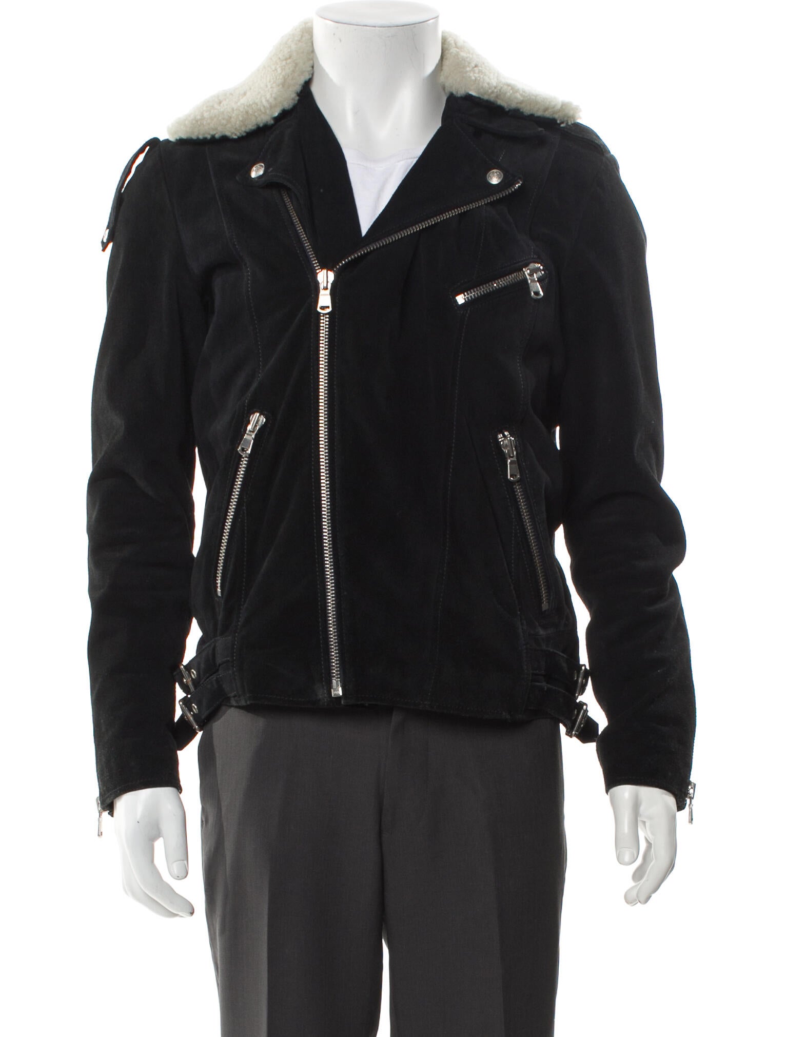 The Kooples Lamb Leather Moto Jacket
