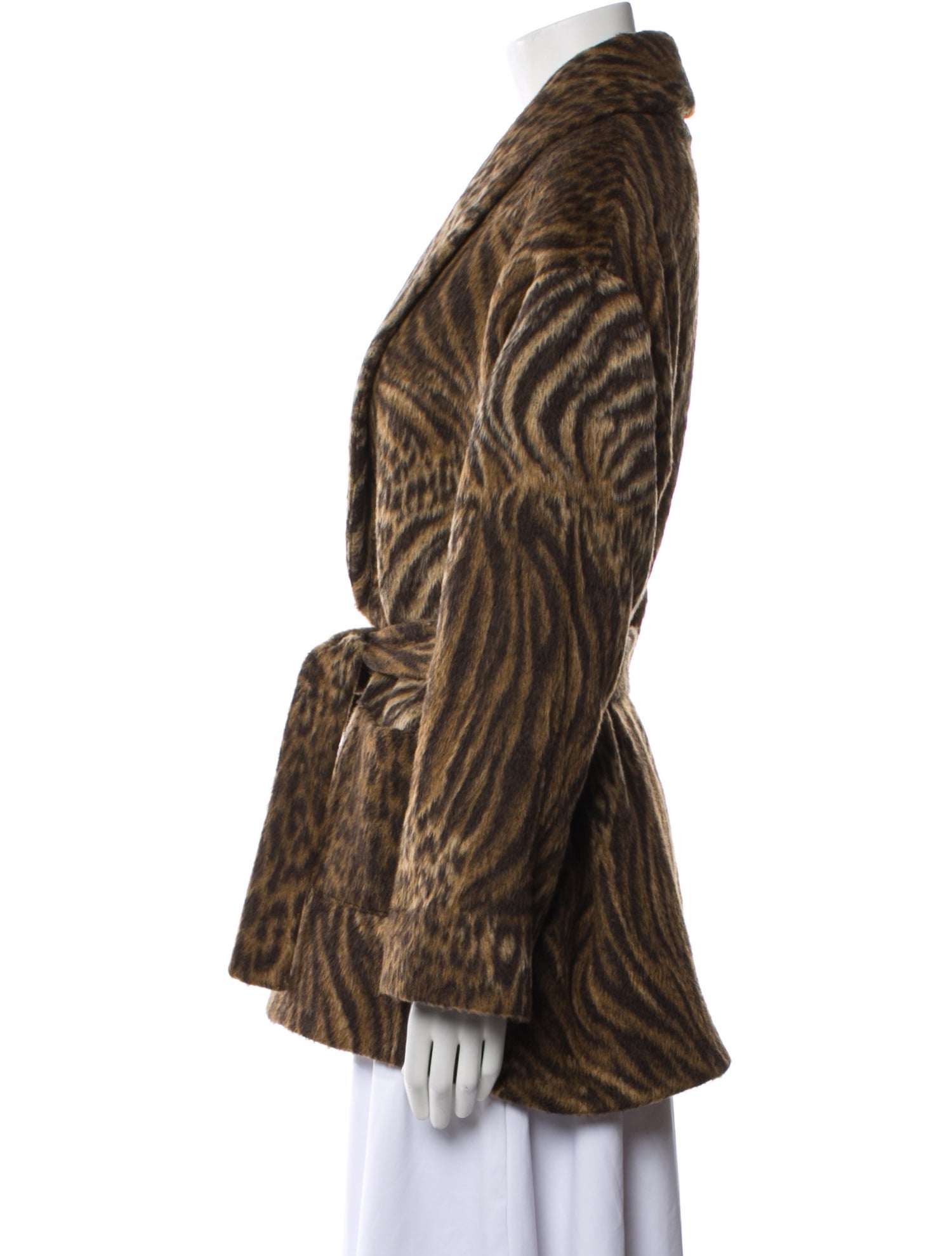 The Kooples Faux Fur Animal Print Faux Fur Jacket