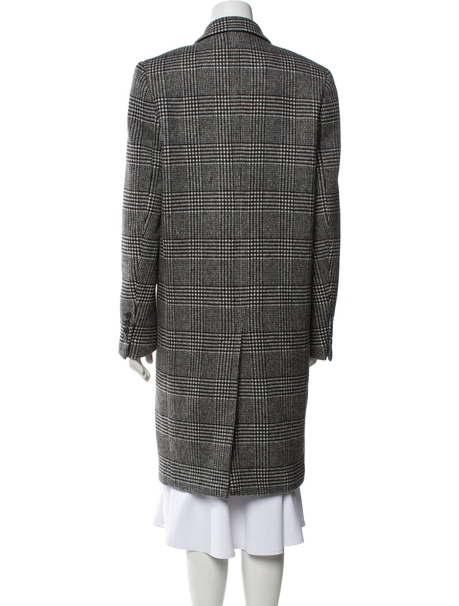 The Kooples Wool Plaid Print Peacoat