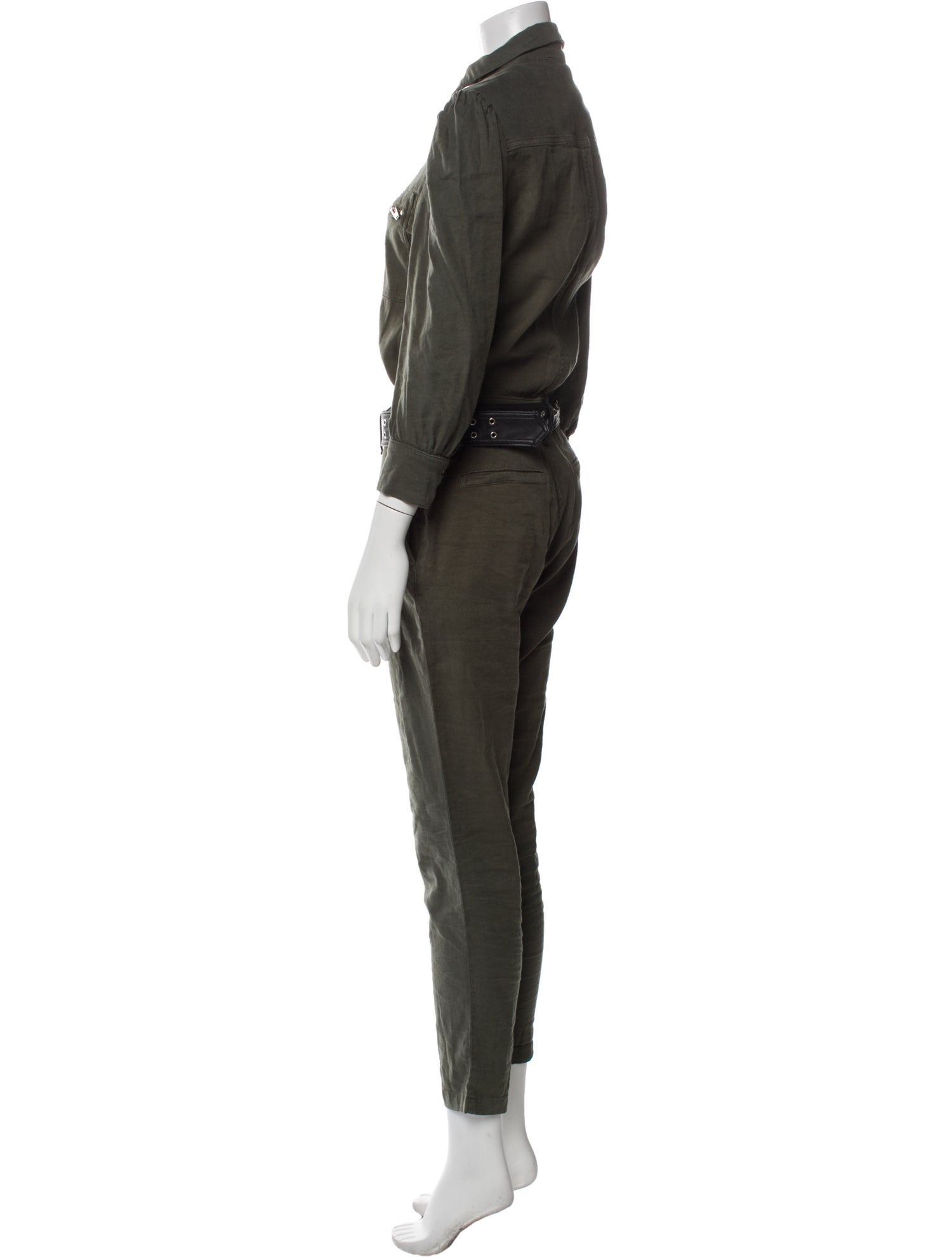 The Kooples Linen Mock Neck Jumpsuit