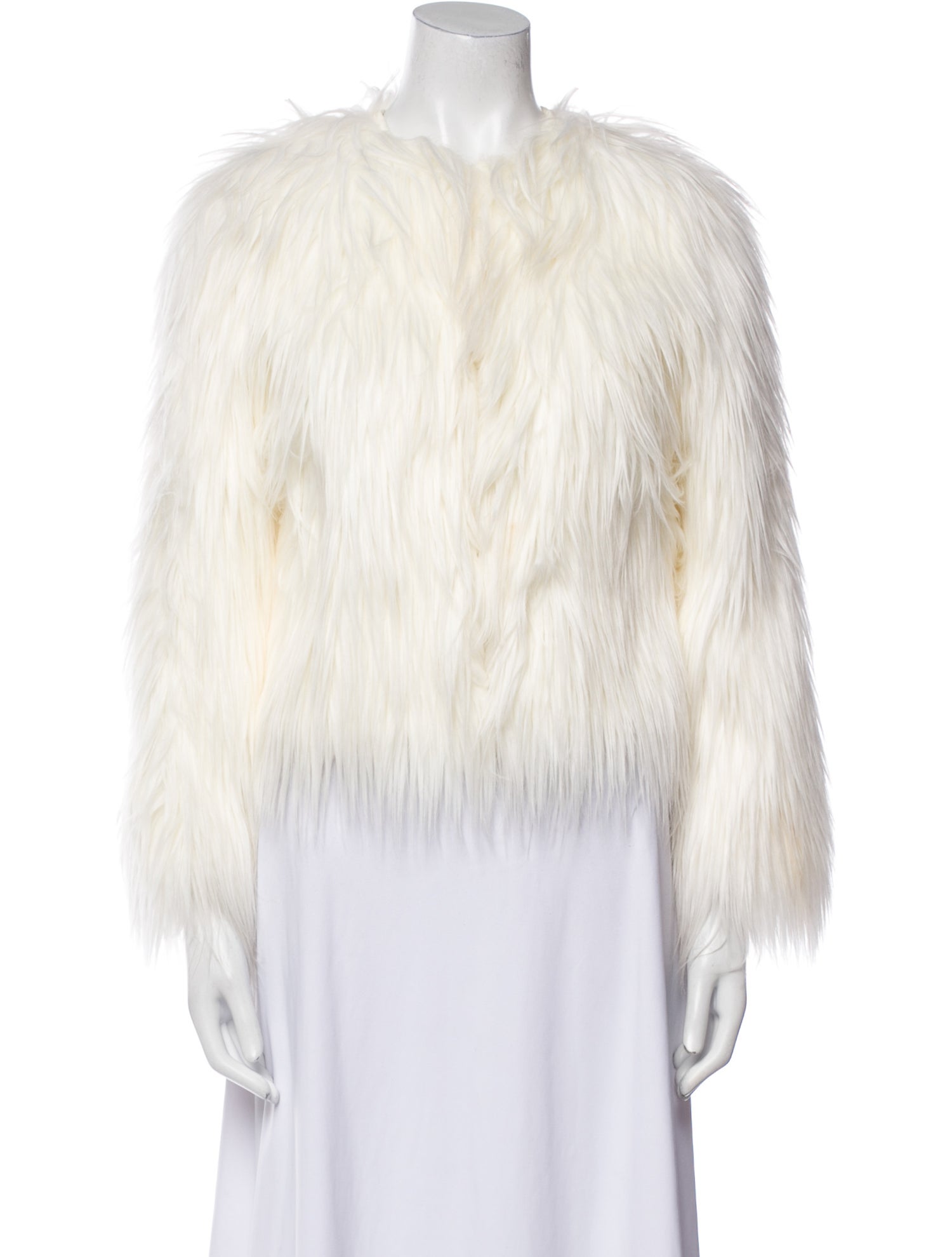 The Kooples Faux Fur Tweed Pattern Faux Fur Jacket