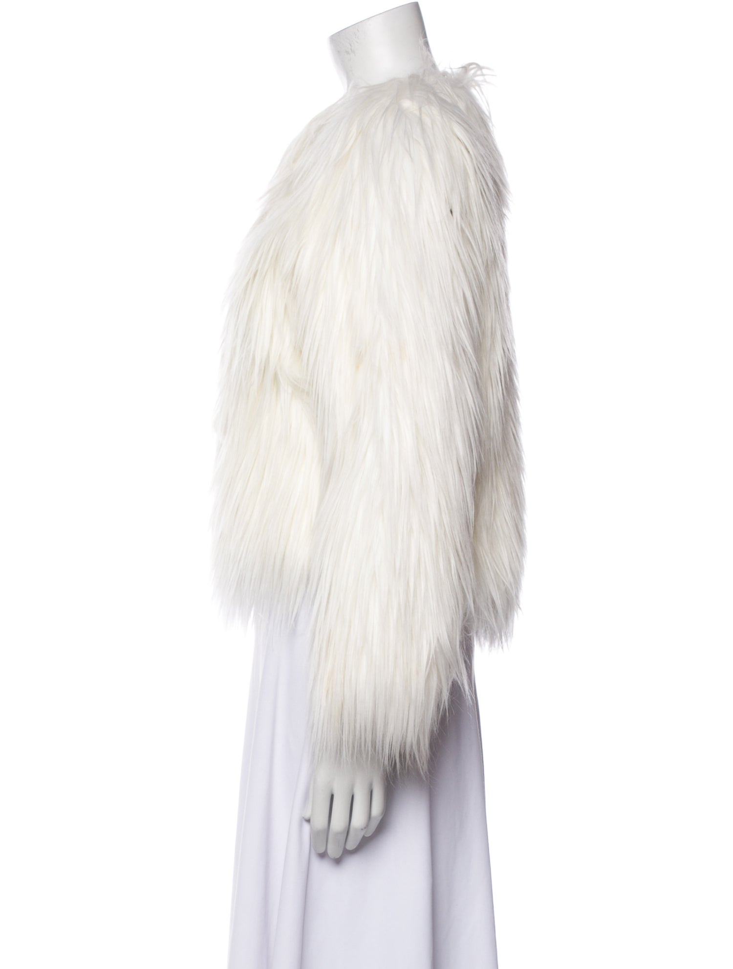 The Kooples Faux Fur Tweed Pattern Faux Fur Jacket