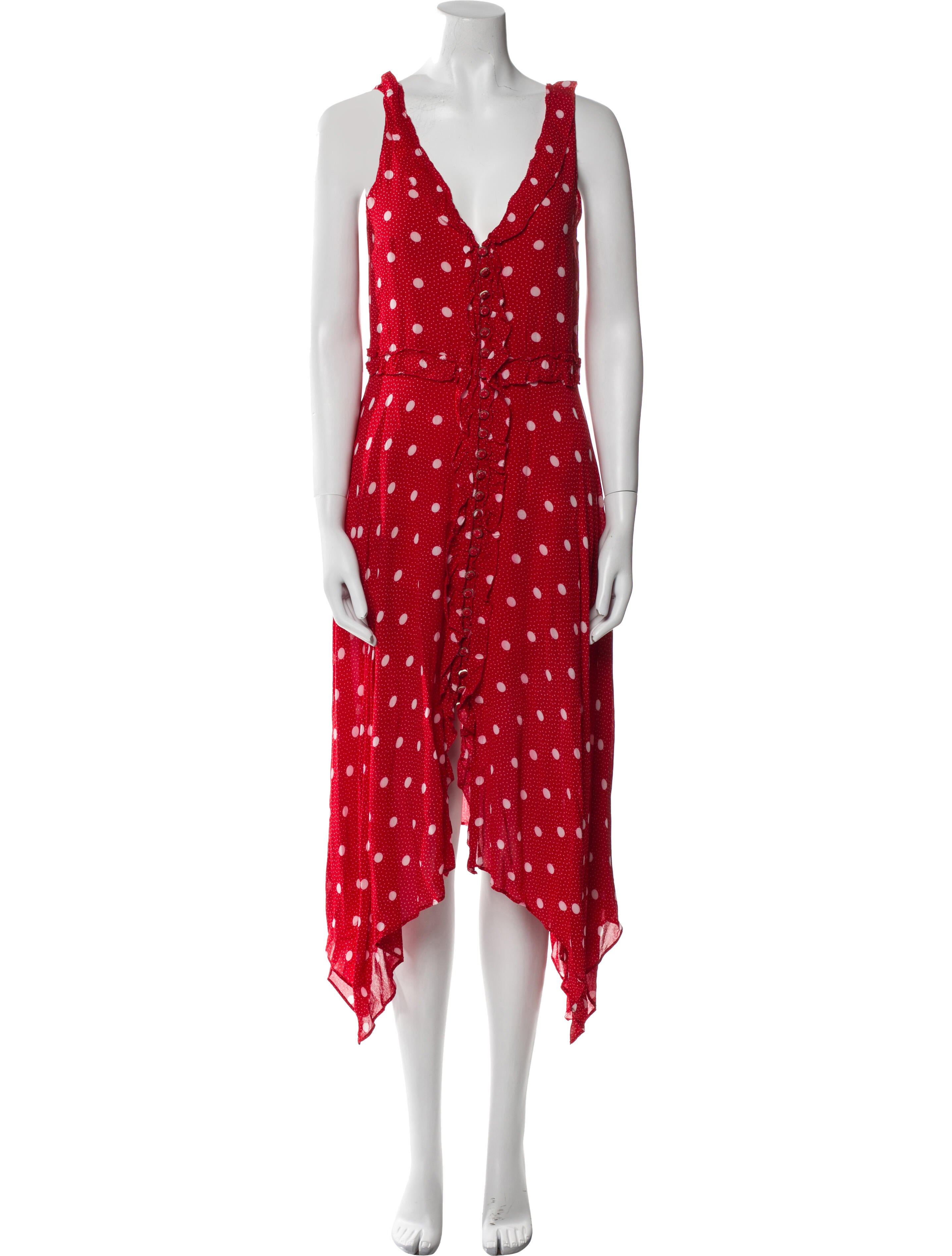 The Kooples Polka Dot Print Midi Length Dress