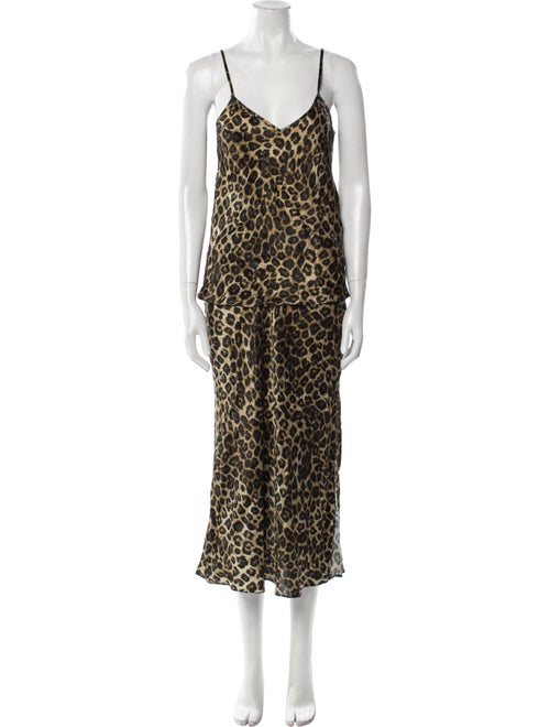 The Kooples Silk Animal Print Skirt Set