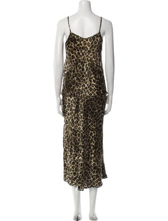The Kooples Silk Animal Print Skirt Set