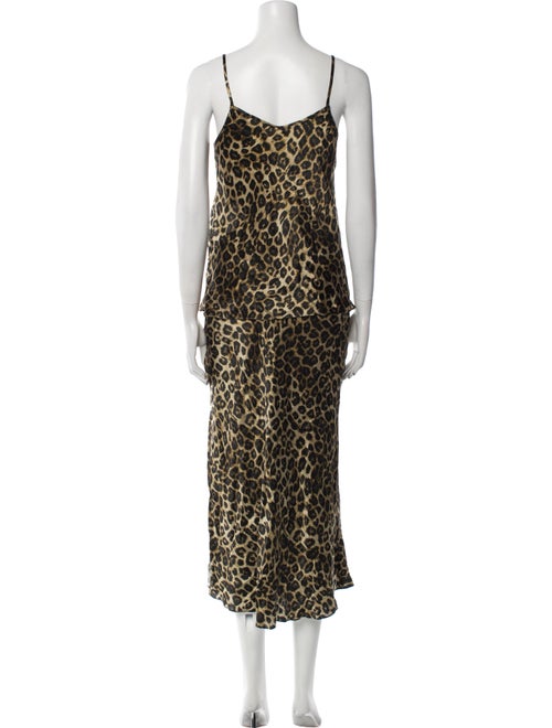 The Kooples Silk Animal Print Skirt Set