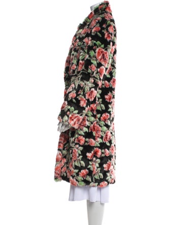 The Kooples Faux Fur Floral Print Faux Fur Coat