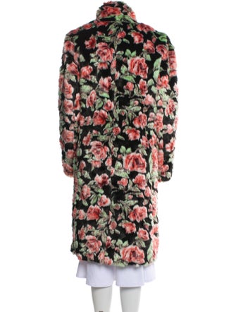 The Kooples Faux Fur Floral Print Faux Fur Coat