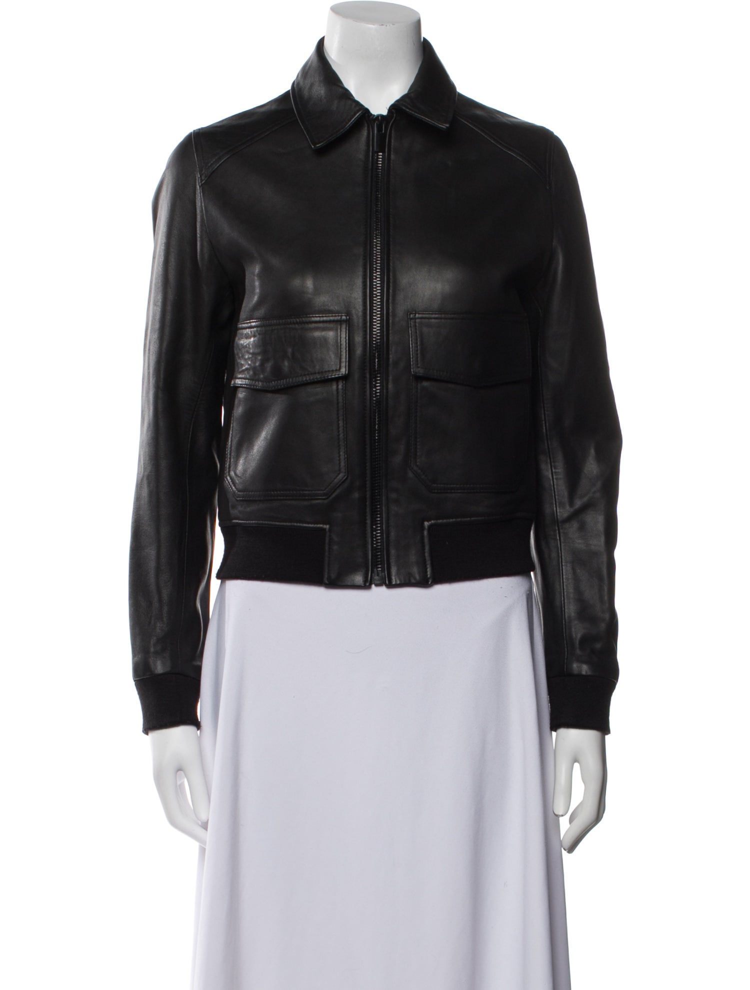 The Kooples Lamb Leather Bomber Jacket