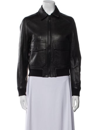 The Kooples Lamb Leather Bomber Jacket